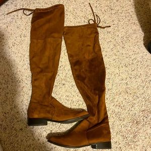 Above the knee faux suede boots